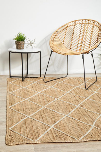 Noosa Cross Rug In Natural