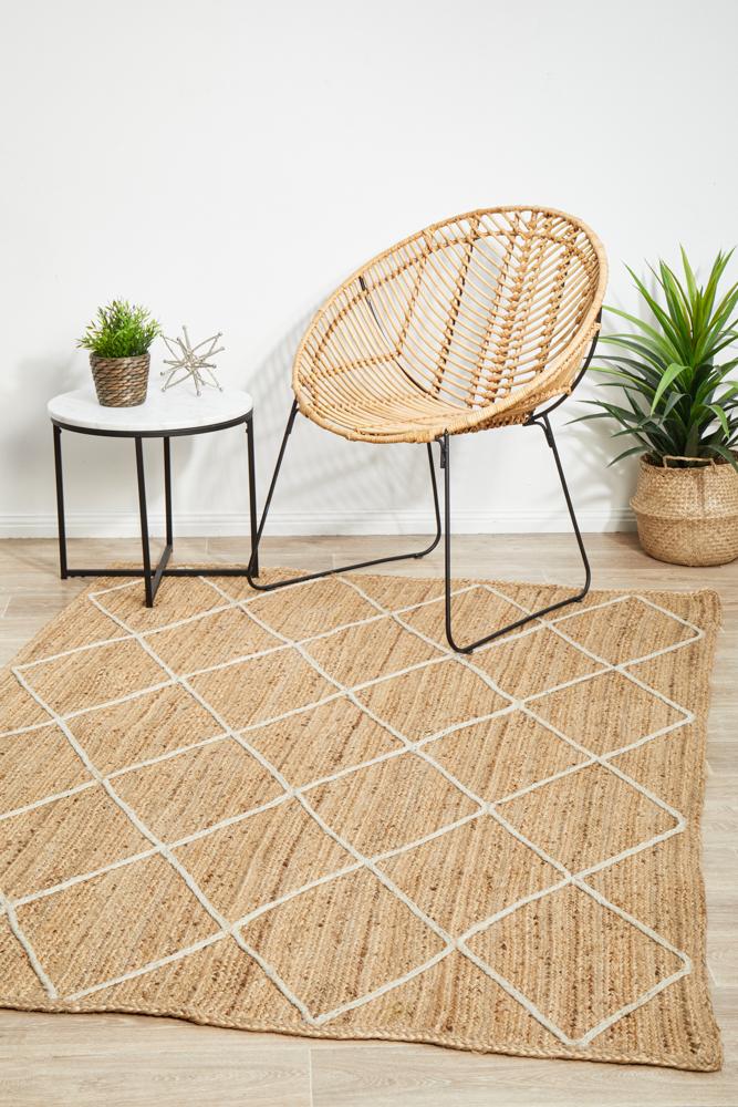 Noosa Cross Rug In Natural