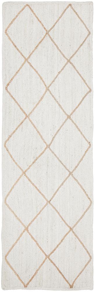 Noosa Cross White Runner Rug