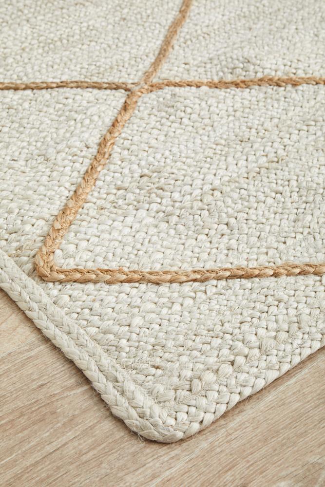 Noosa Cross White Runner Rug