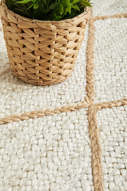 Noosa Cross White Runner Rug