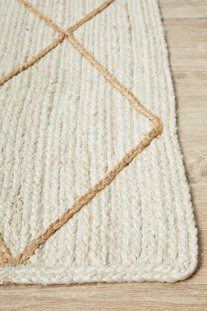 Noosa Cross Rug In White