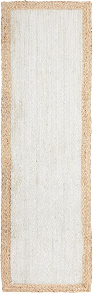 Noosa Sands Runner Rug In White & Natural