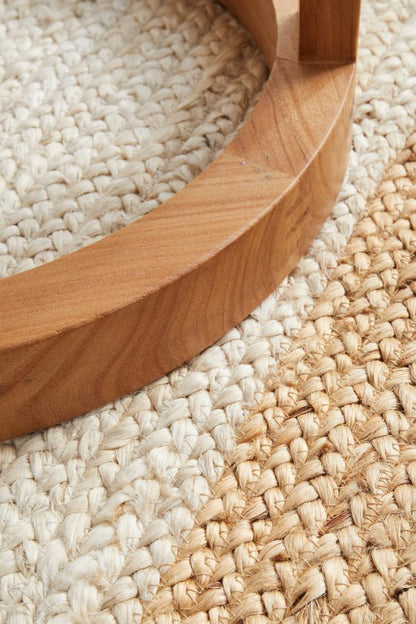 Noosa Sands Runner Rug In White & Natural