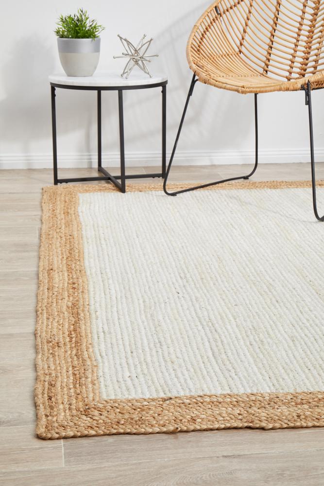 Noosa Sands In White & Natural Rug