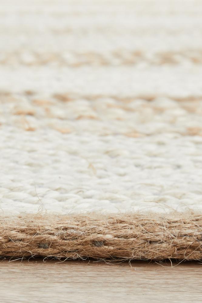 Noosa Stripes Rug In White And Natural