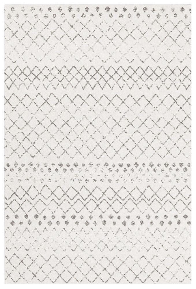 Oasis Selma White Grey Tribal Rug