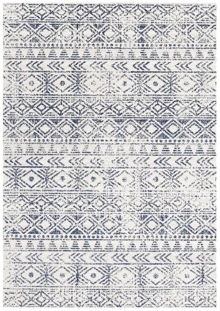 Oasis Ismail White Blue Rustic Rug