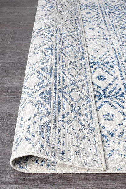 Oasis Ismail White Blue Rustic Rug