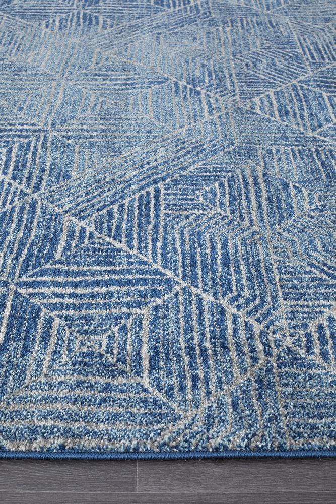 Oasis Kenza Contemporary Navy Runner Rug