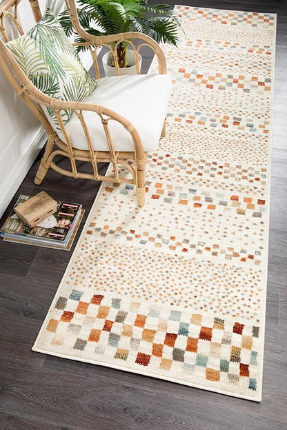 Oxford Bone & Multi Runner Rug