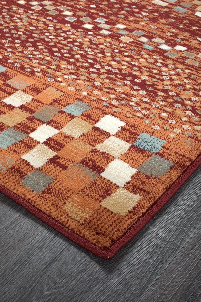 Oxford Mayfair Squares Rust Rug