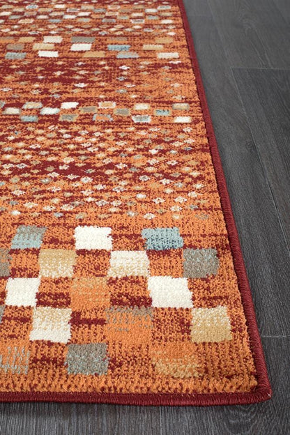 Oxford Mayfair Squares Rust Rug