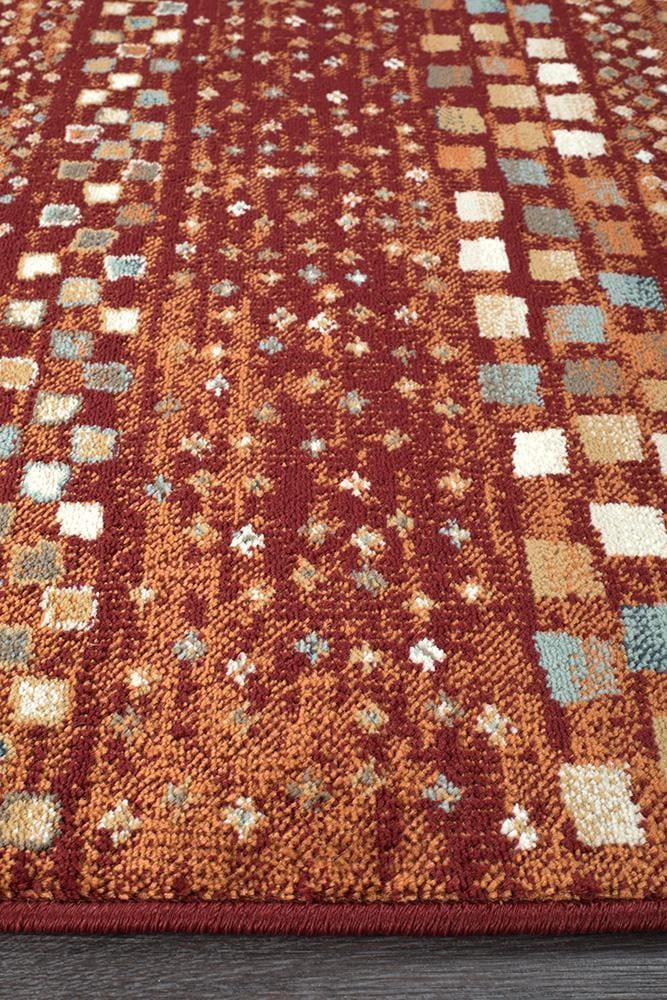 Oxford Mayfair Squares Rust Rug