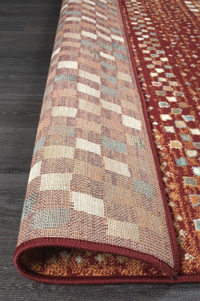 Oxford Mayfair Squares Rust Rug