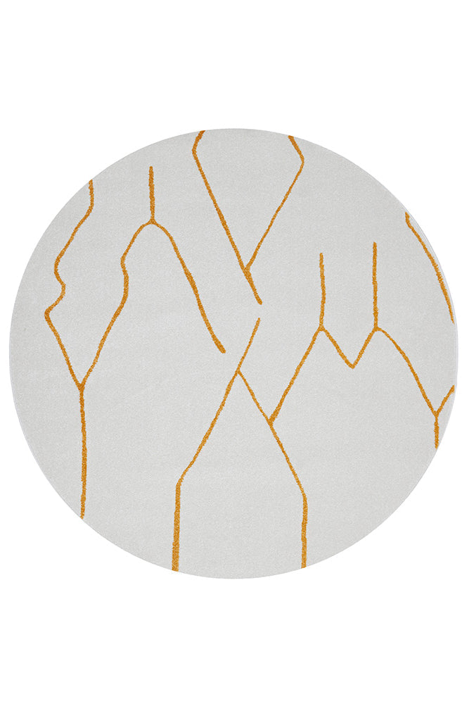 Paradise Ivy Gold Round Rug