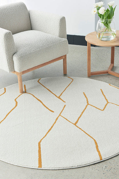 Paradise Ivy Gold Round Rug