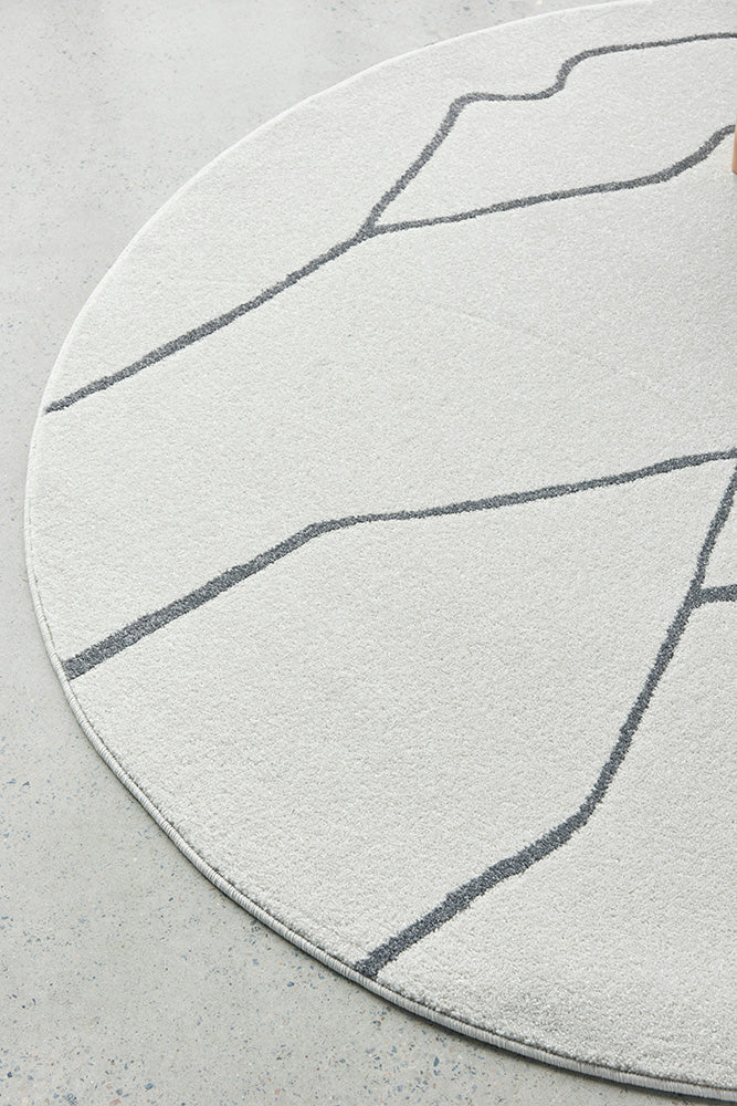 Paradise Ivy Grey Round Rug