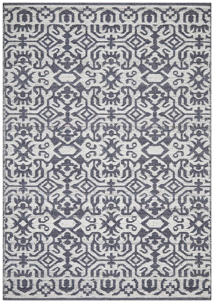 Relic Kian Silver Navy Rug - Far Fetch Rugs