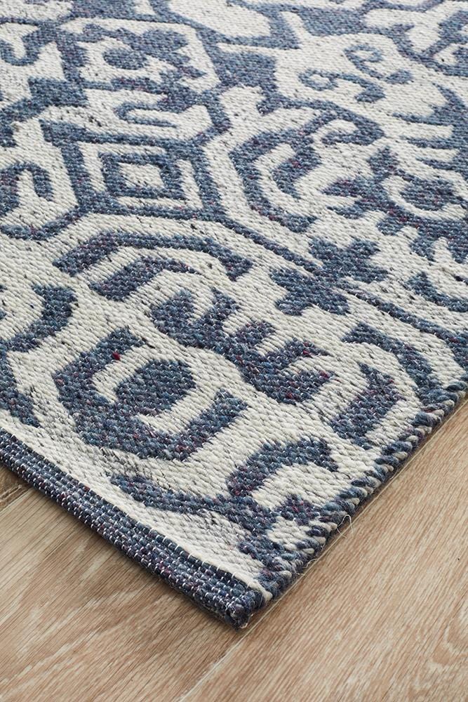 Relic Kian Silver Navy Rug - Far Fetch Rugs