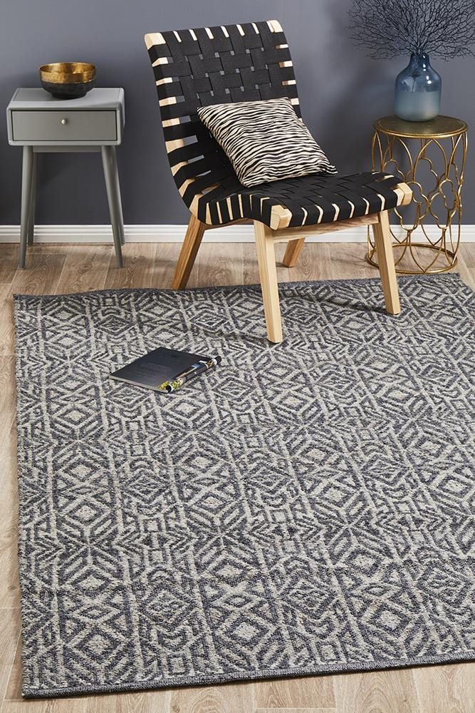 Relic Sammy Graphite Cobolt Rug - Far Fetch Rugs