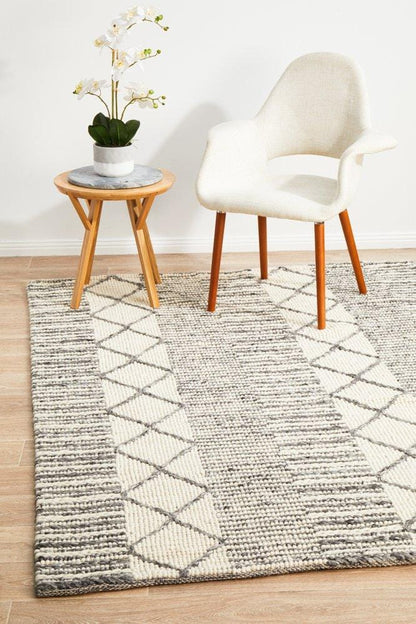 Skandi Grey & White Rug