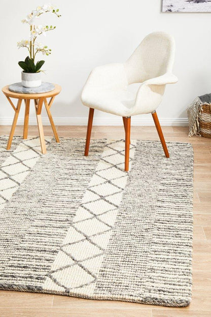 Skandi Grey & White Rug