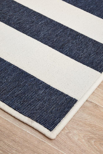 Seaside Stripes Navy & White Rug