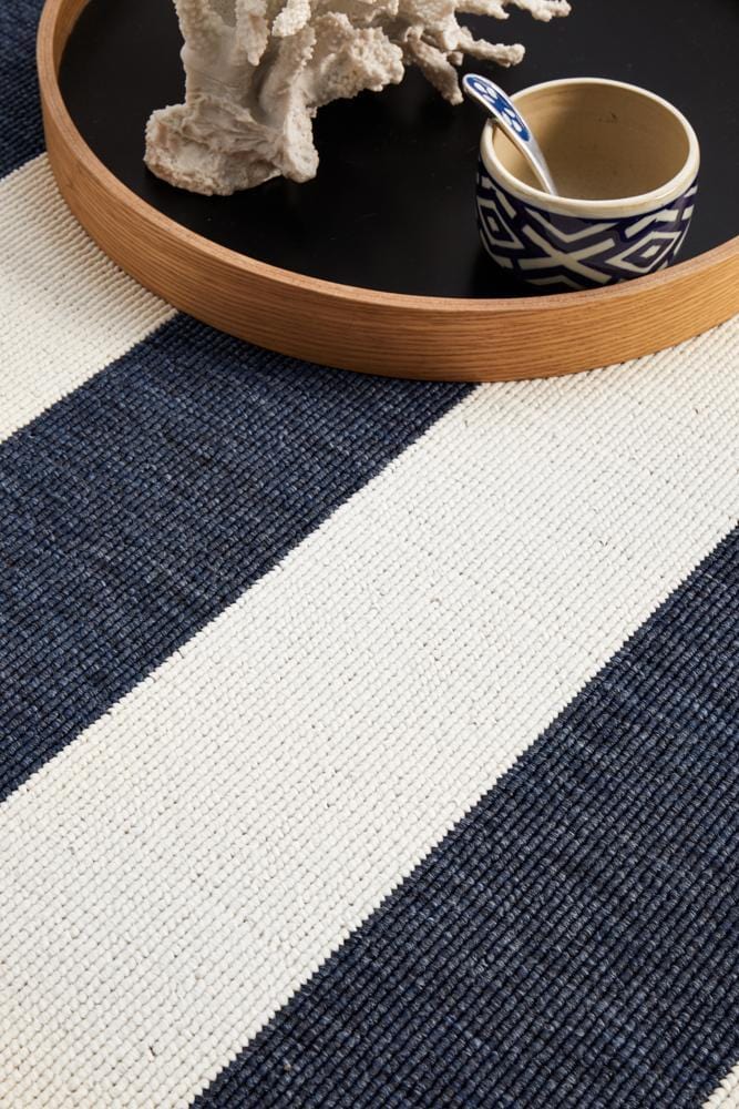 Seaside Stripes Navy & White Rug