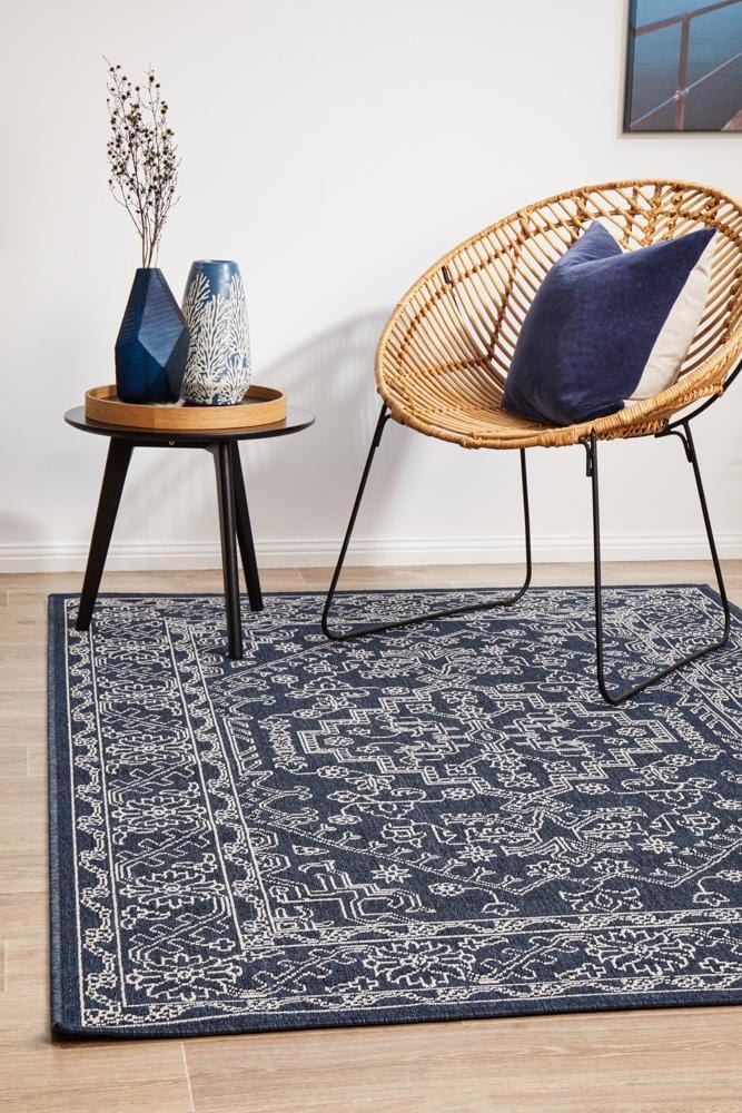 Seaside Tribal Navy Rug