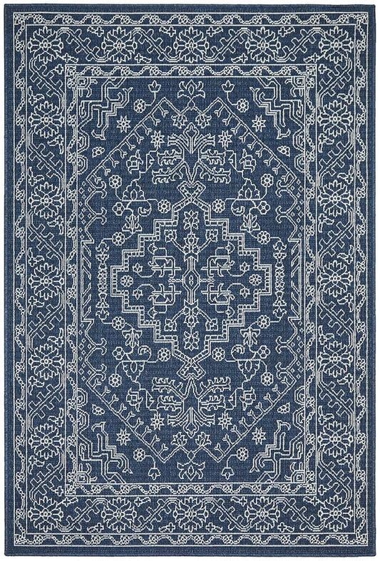 Seaside Tribal Navy Rug