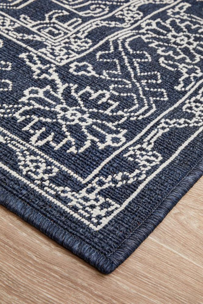 Seaside Tribal Navy Rug