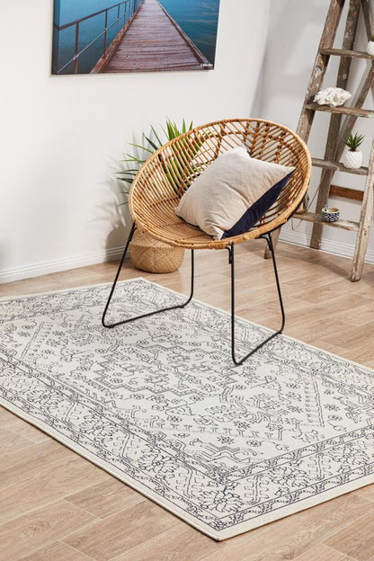 Seaside Tribal White Rug