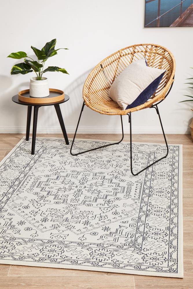 Seaside Tribal White Rug