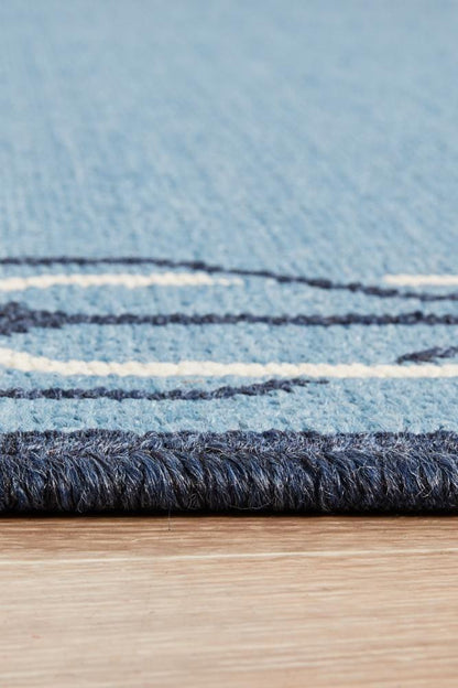 Seaside Borders Blue Rug