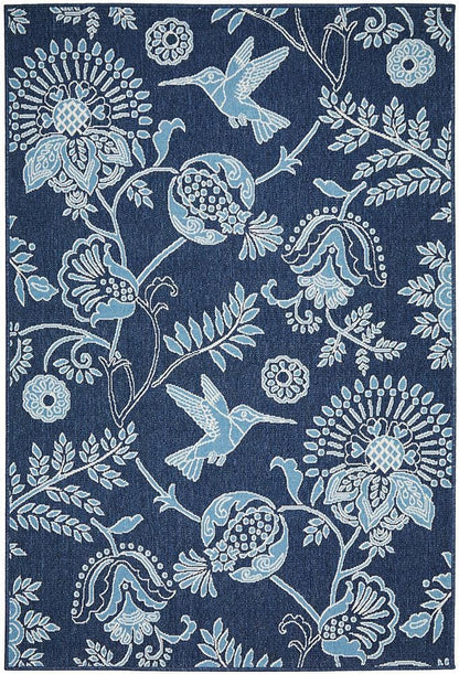 Seaside Hummingbird Navy Rug