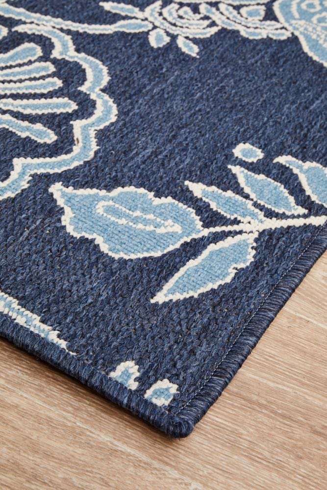 Seaside Hummingbird Navy Rug