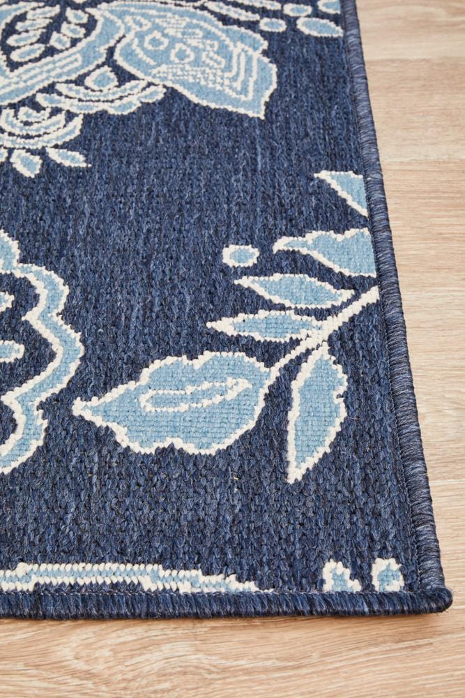 Seaside Hummingbird Navy Rug