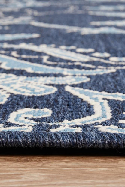 Seaside Hummingbird Navy Rug