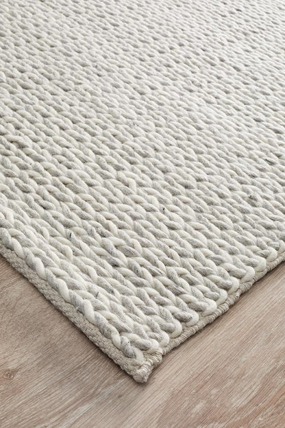 Studio Grey & White Braid Rug