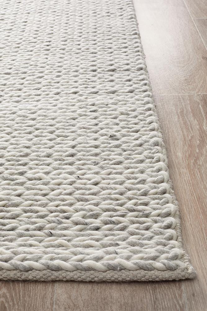 Studio Grey & White Braid Rug