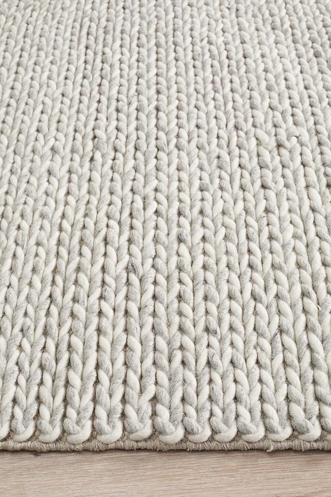 Studio Grey & White Braid Rug