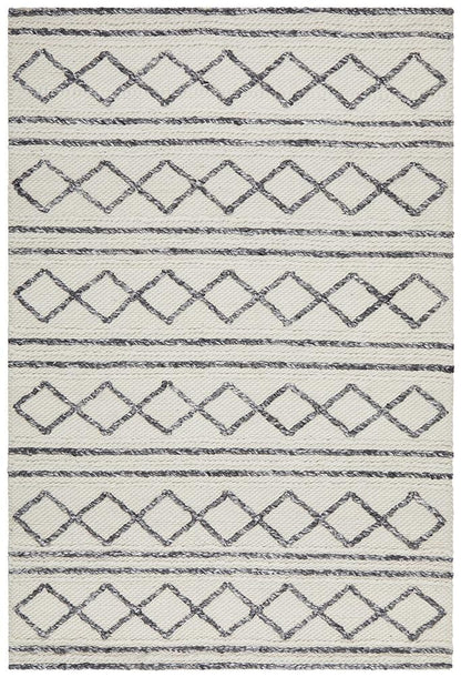 Studio White & Grey Diamond Rug