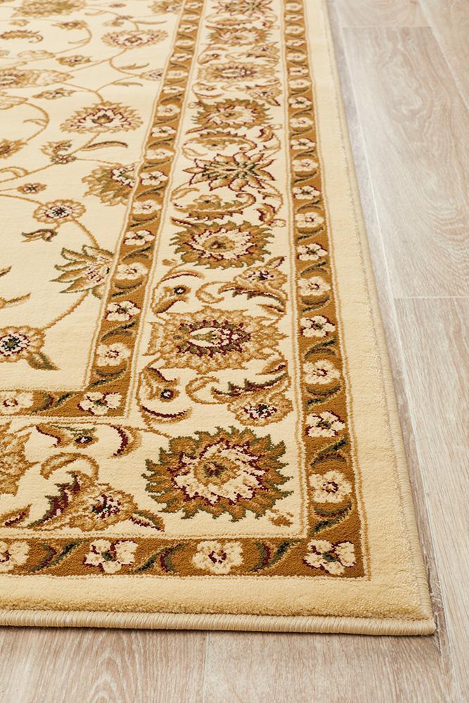 Sydney Collection Classic Rug Ivory With Ivory Border