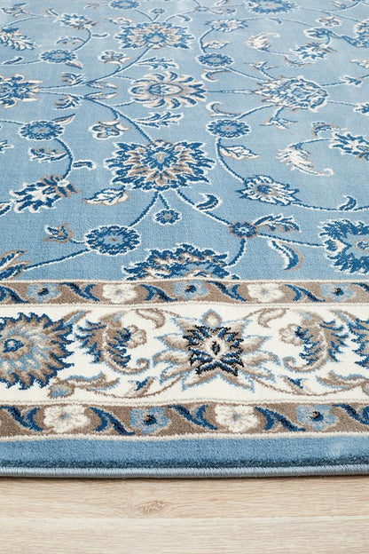 Sydney Collection Classic Rug Sky Blue Border