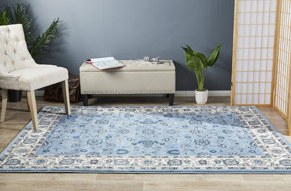 Sydney Collection Classic Rug Sky Blue Border