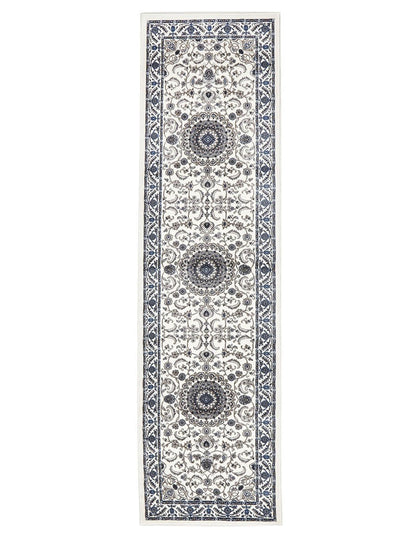 Sydney Medallion Runner White With White Border Runner Rug