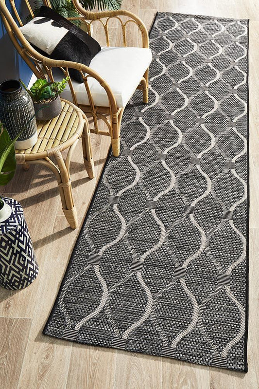 Terrace Black Runner Rug : 5501