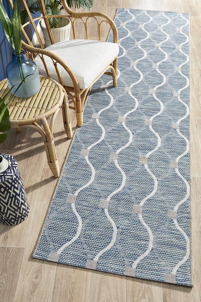 Terrace Blue Runner Rug : 5501