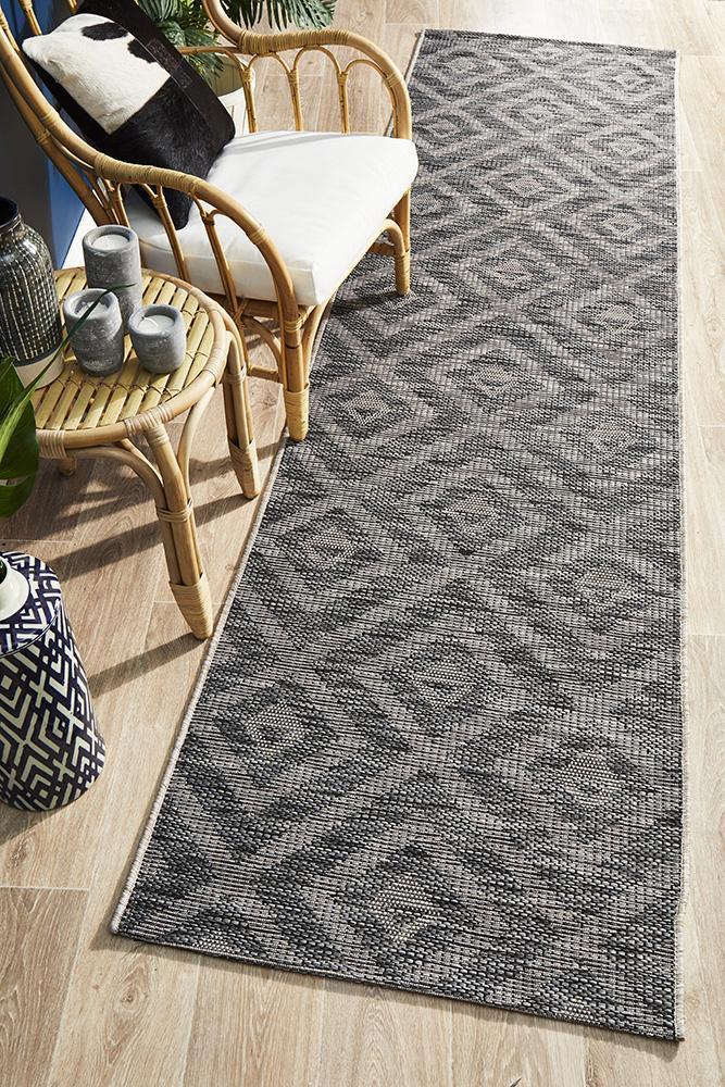 Terrace Black Runner Rug : 5504